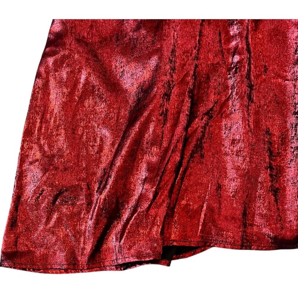 Lulus Shining Just For You Red Metallic Cowl Neck Maxi Dress Size Small - Picture 7 of 11
